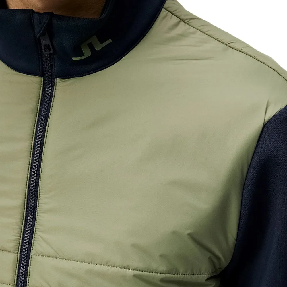 J.Lindeberg Martino Quilt Hybrid Water Repellent Golf Jacket - Oil Green