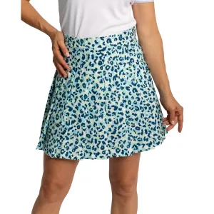 J.Lindeberg Women's Adina Print Golf Skirt - Leopard Aruba Blue