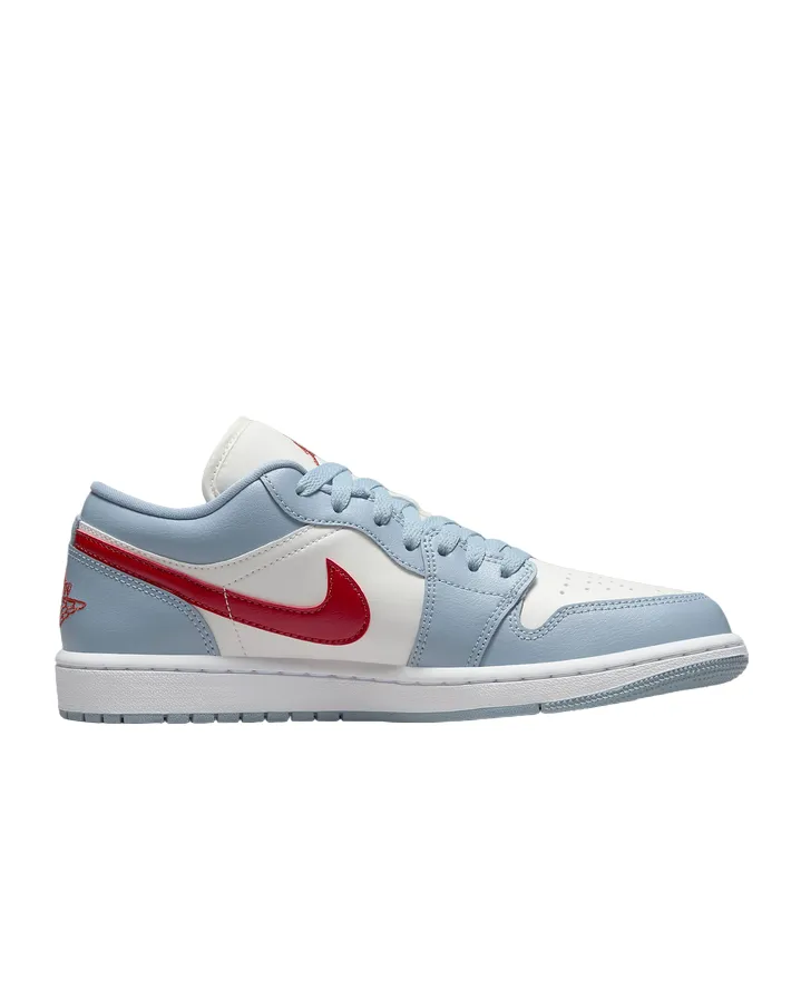 Jordan scarpa sneakers da donna Air Jordan 1 Low DC0774-164 blu grigio-bianco-rosso