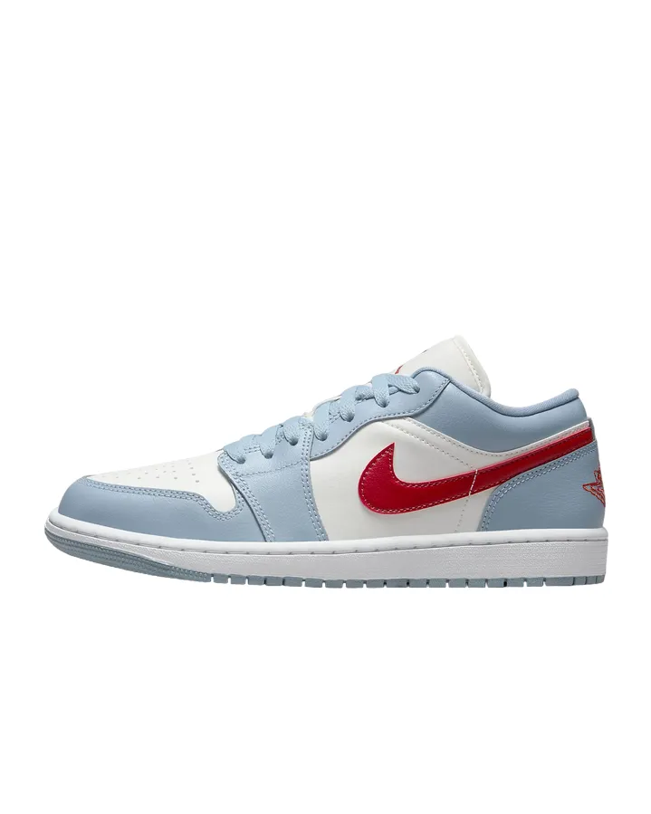 Jordan scarpa sneakers da donna Air Jordan 1 Low DC0774-164 blu grigio-bianco-rosso