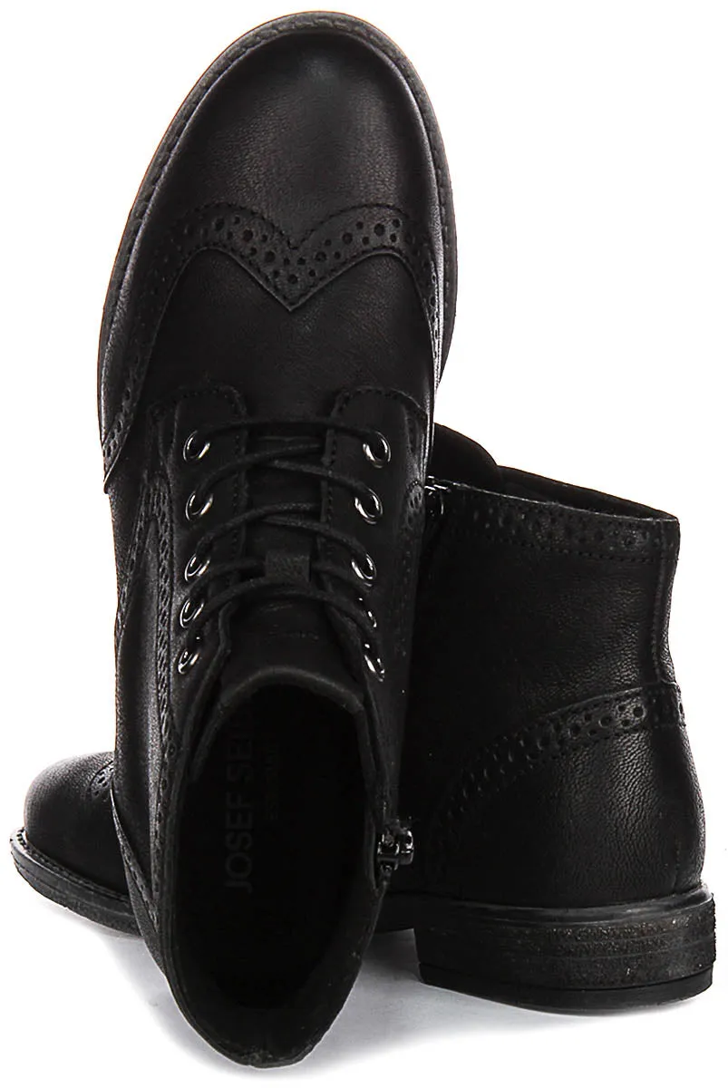 Josef Seibel Sienna 75 Brogue Boots In Black For Women