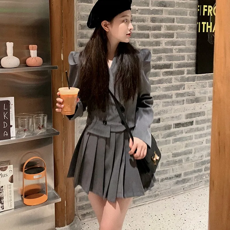 Joskaa Black Friday Sales Blazer Dress Women Korean One Piece Long Sleeve Dress Elegant Vintage Irregular Designer Slim Y2k Blazer Dress Women Autumn