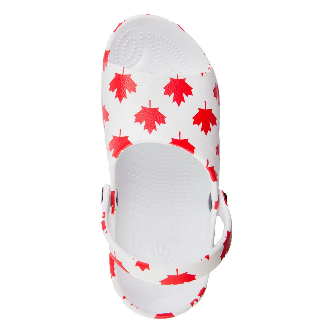 Kids' Slides - Canada (White/Red)