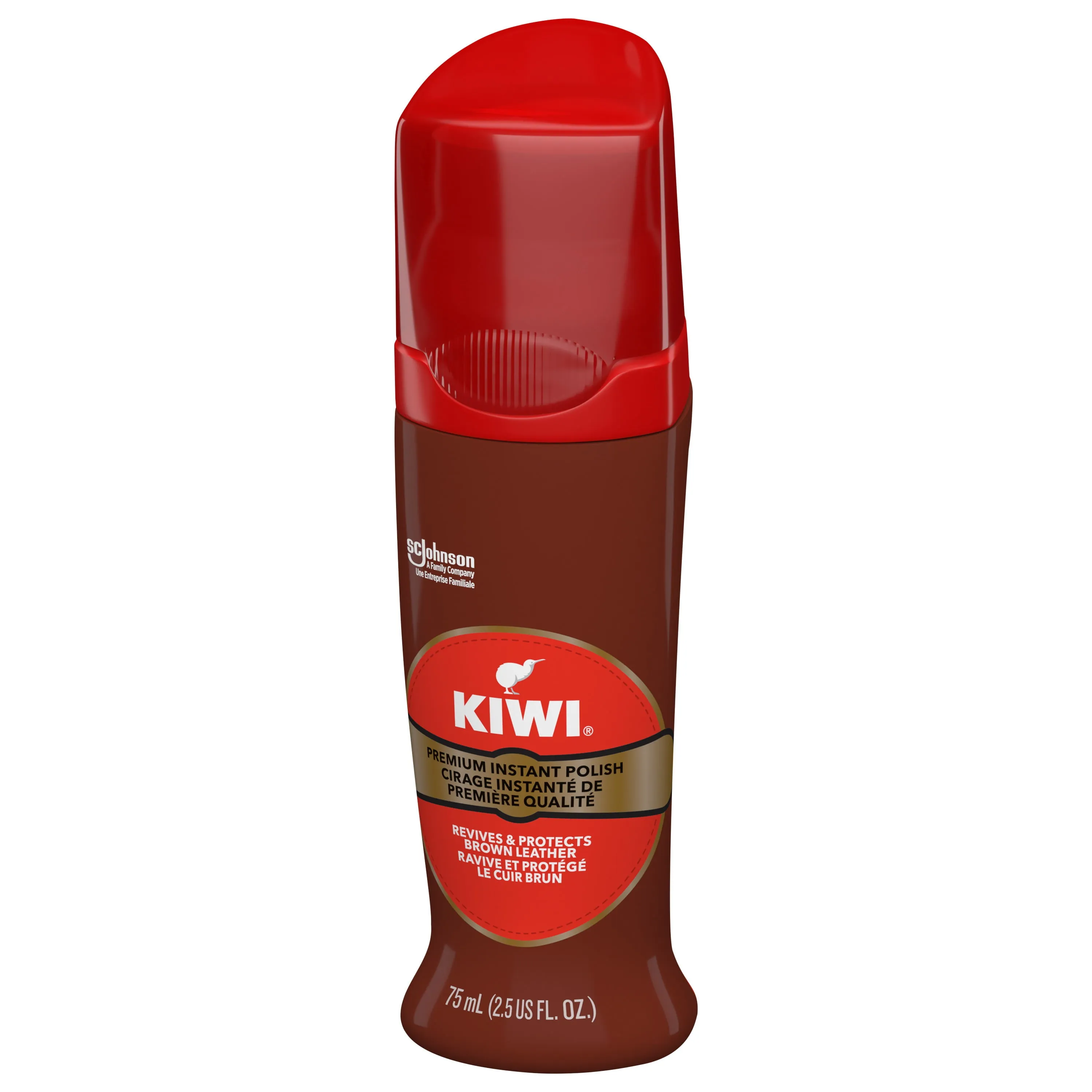 KIWI Instant Shine & Protect Liquid Shoe Polish, 2.5 Fl Oz (Pack of 1), Brown