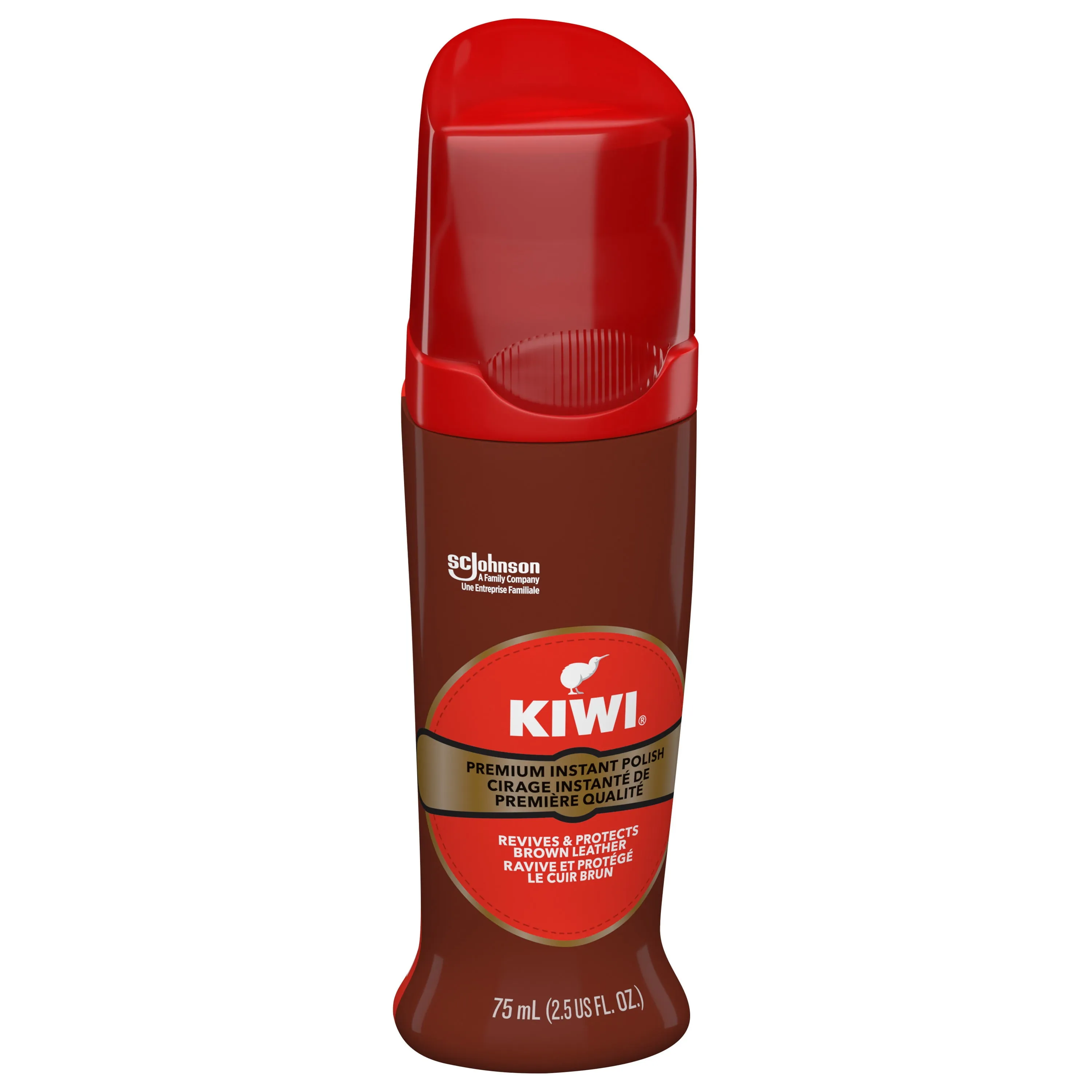 KIWI Instant Shine & Protect Liquid Shoe Polish, 2.5 Fl Oz (Pack of 1), Brown