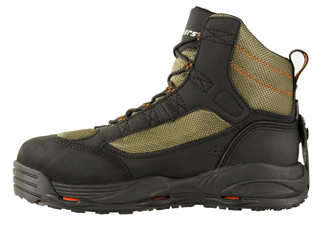 Korkers Mens Olive/Black Greenback Wading Boots with Kling-On & Studded Kling-On Soles