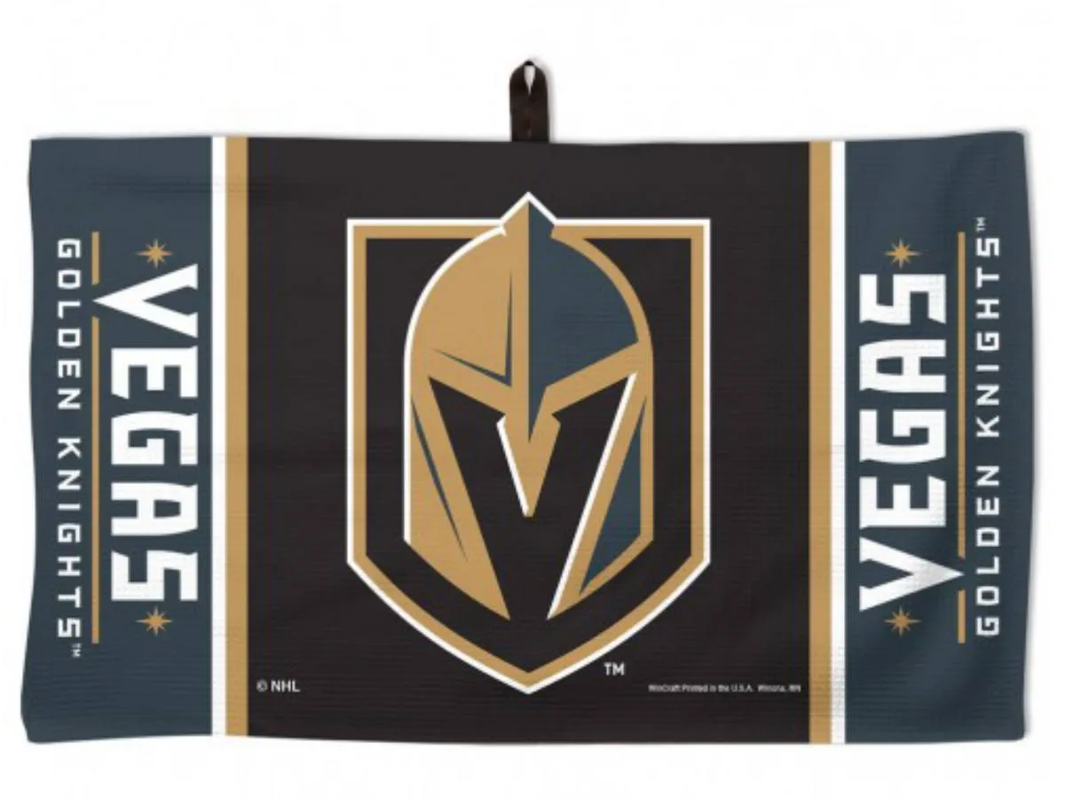 Las Vegas Golden Knights NHL Wincraft Waffle Golf Towel center hanging loop