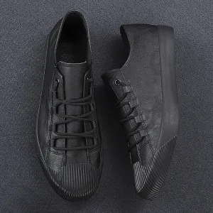 Leather Casual Breathable Lace-up Sneaker