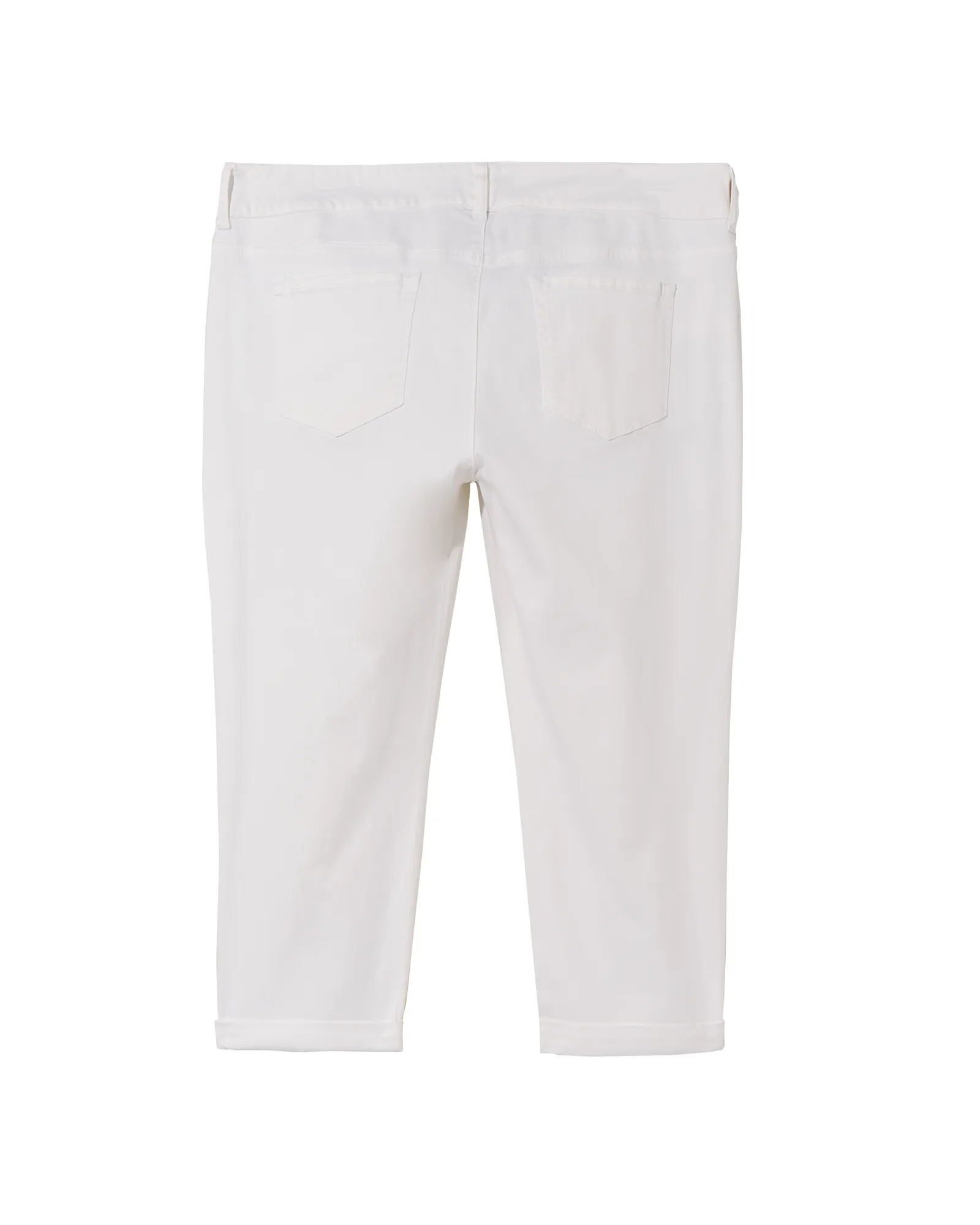 Lexington Cuffed Capri | White