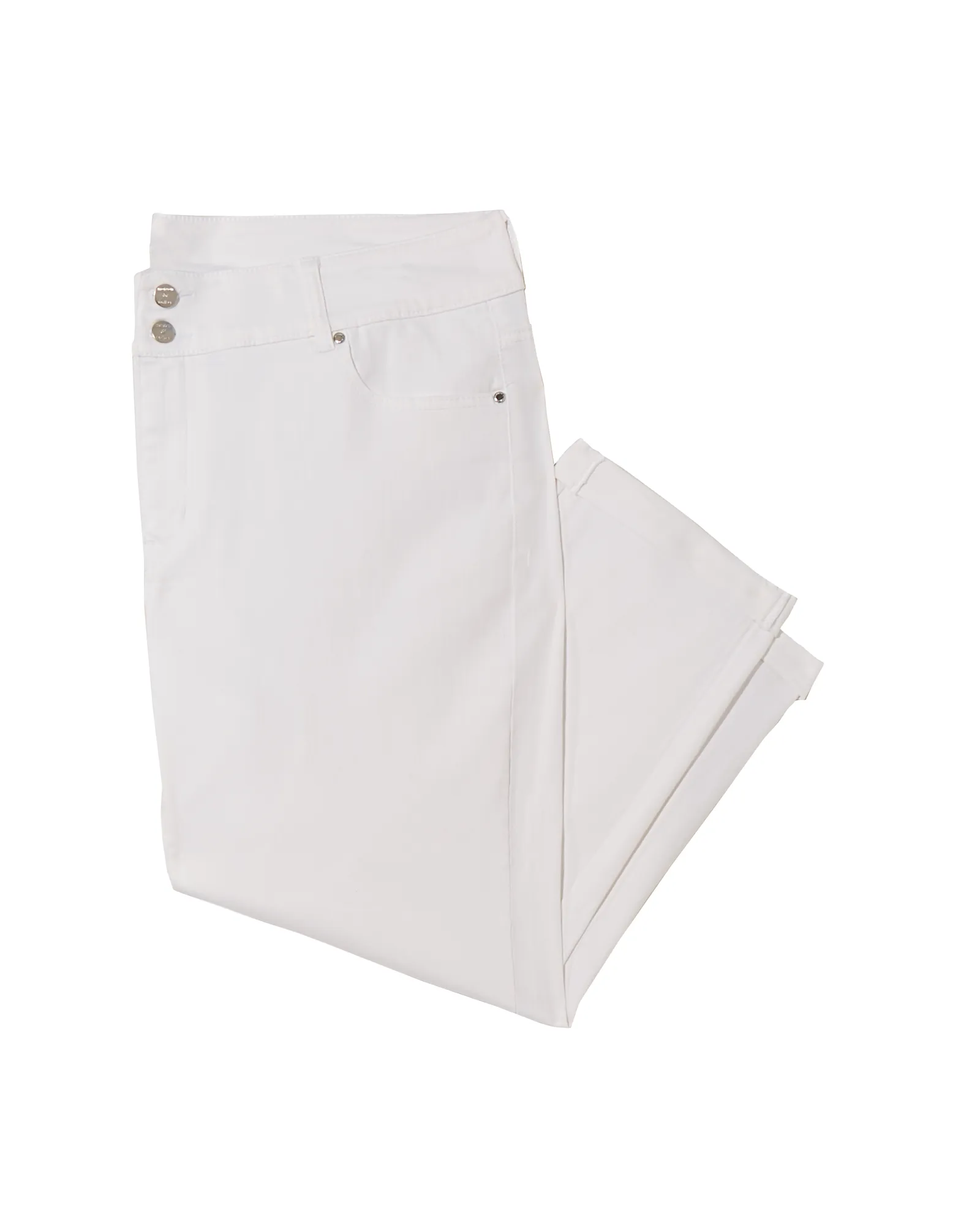 Lexington Cuffed Capri | White