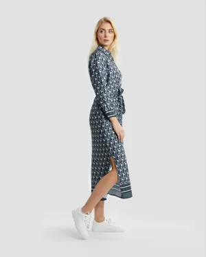 Logo Monogram Midi Shirt Dress