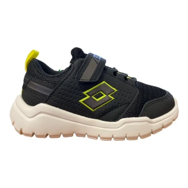 Lotto scarpa da ginnastica da bambino laccio elastico e strappo Spacelite 217500 1JS nero-grigio