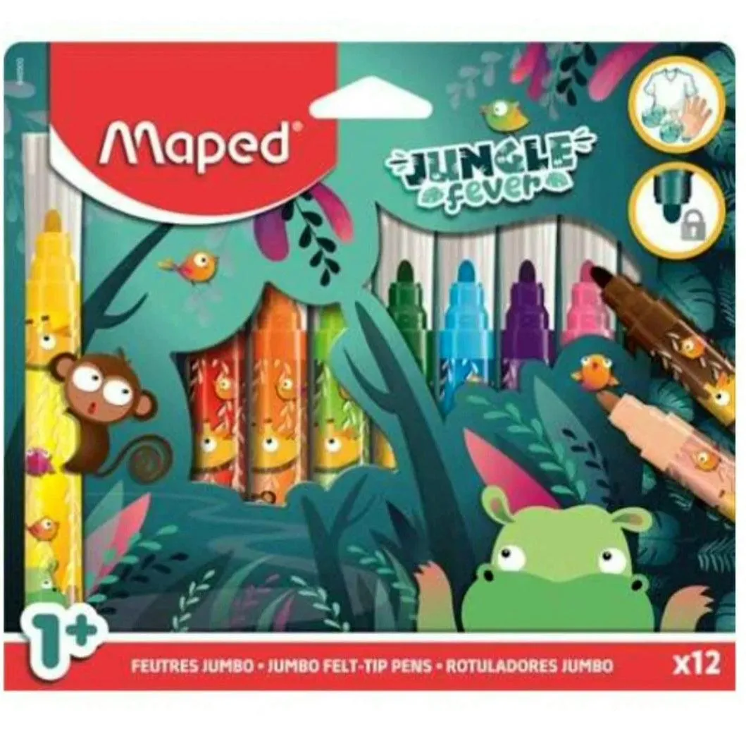 Maped Jungle Fever Jumbo Felt - Pens 12ct.