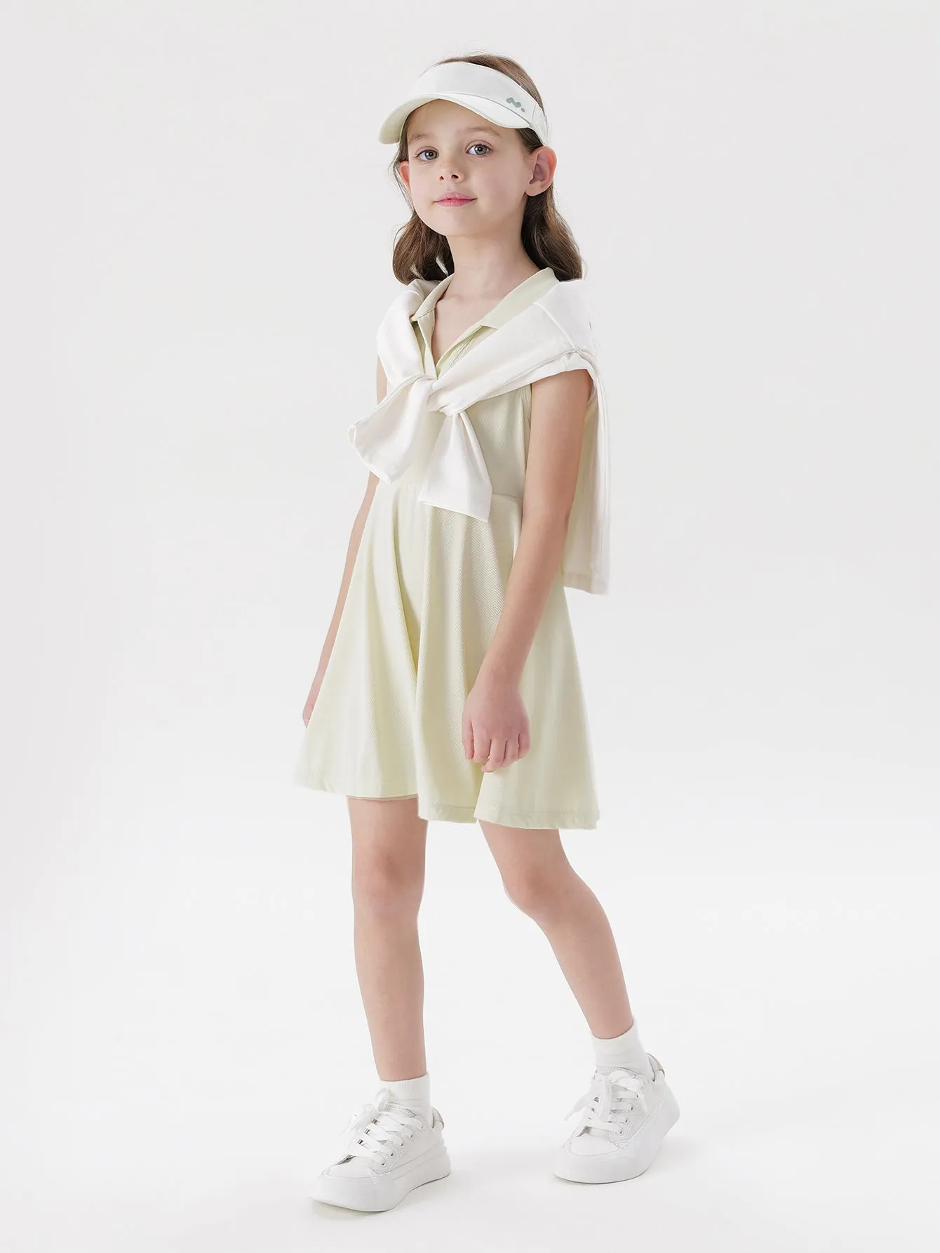 MARC & JANIE Girls Athletic Polo Dresses V Neck Cooling Golf Dress 240299