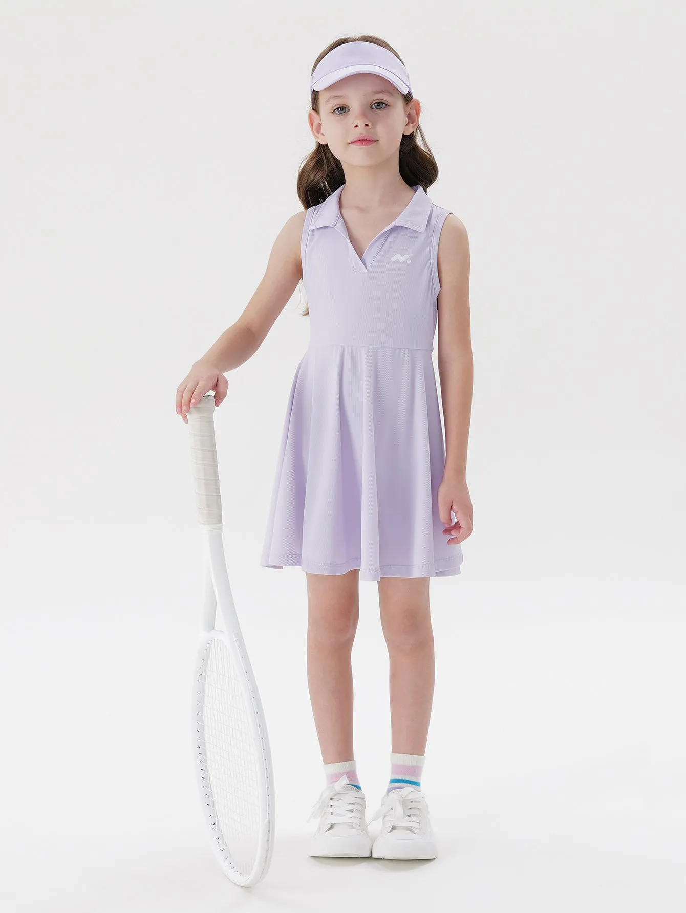 MARC & JANIE Girls Athletic Polo Dresses V Neck Cooling Golf Dress 240299