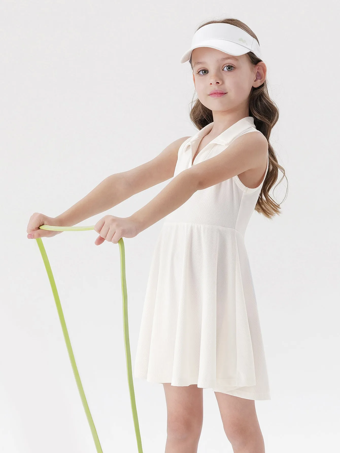 MARC & JANIE Girls Athletic Polo Dresses V Neck Cooling Golf Dress 240299