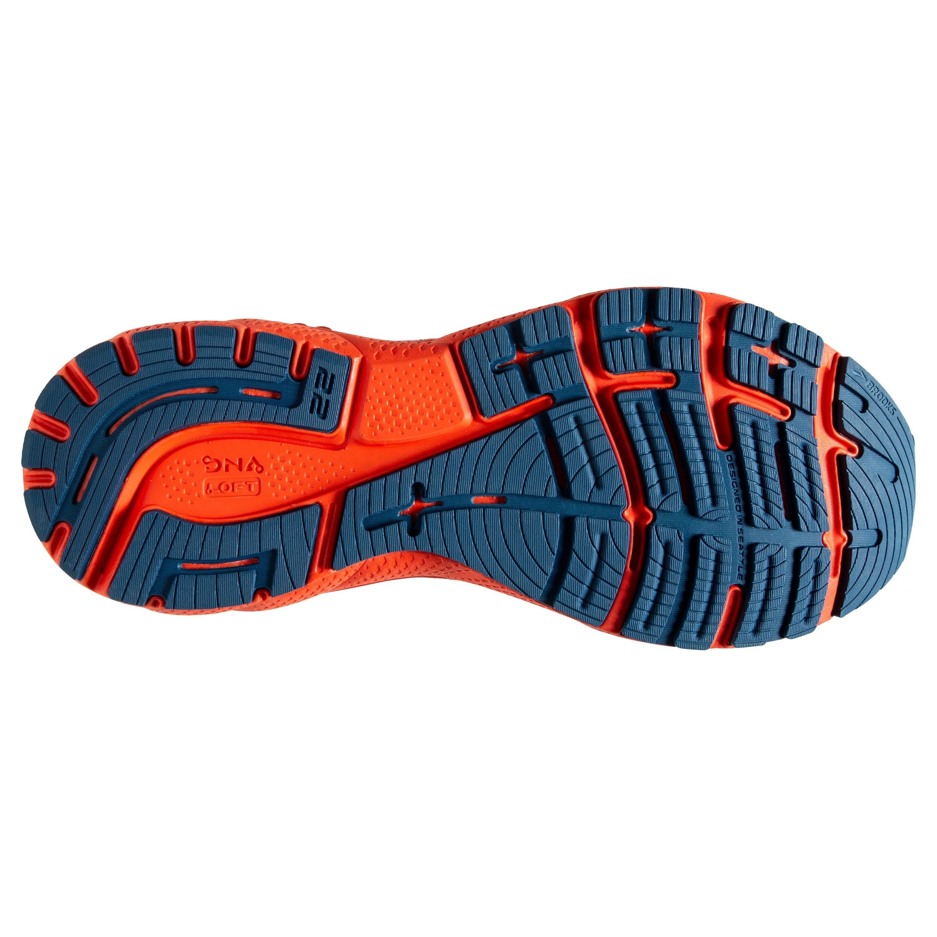 Men's Adrenaline GTS 22 Color: Blue/Light Blue/Orange