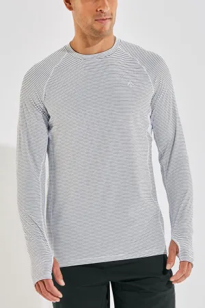 Men's Agility Long Sleeve Performance T-Shirt  |  Black/White Mini Stripe