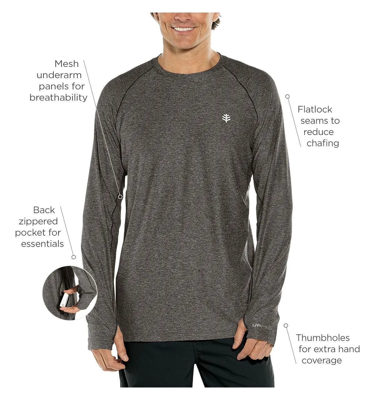 Men's Agility Long Sleeve Performance T-Shirt  |  Charcoal Heather