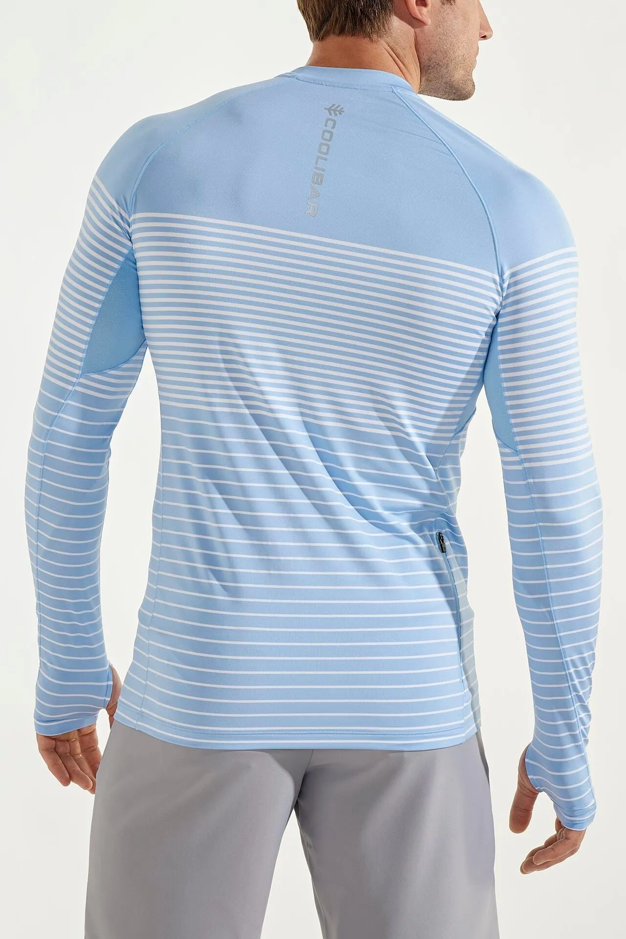 Men's Agility Long Sleeve Performance T-Shirt  |  Cloud Blue Stripe