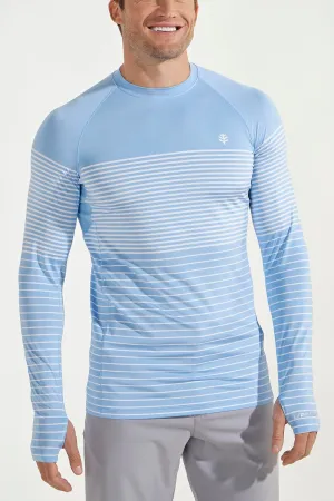 Men's Agility Long Sleeve Performance T-Shirt  |  Cloud Blue Stripe