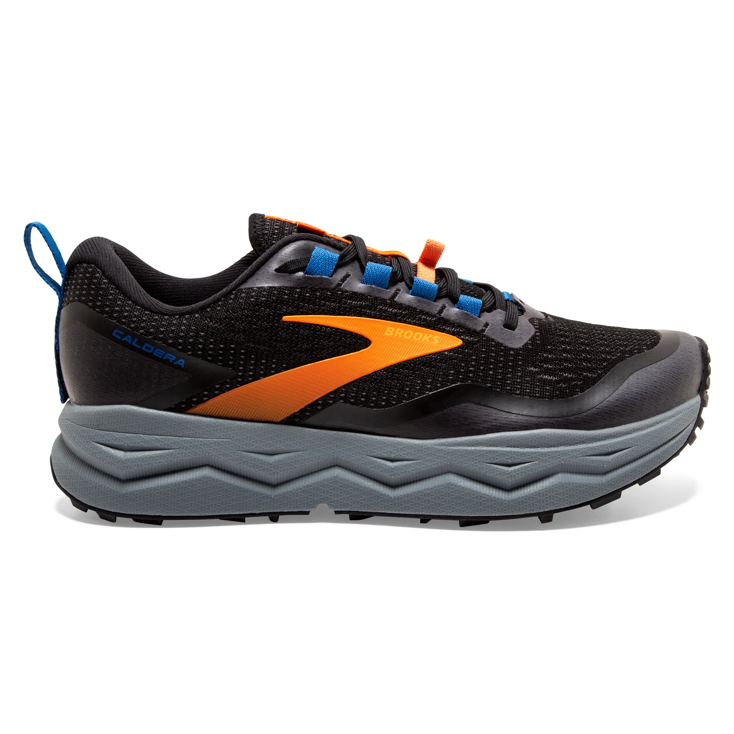 Men's Brooks Caldera 5 Color: Black/Orange/Blue