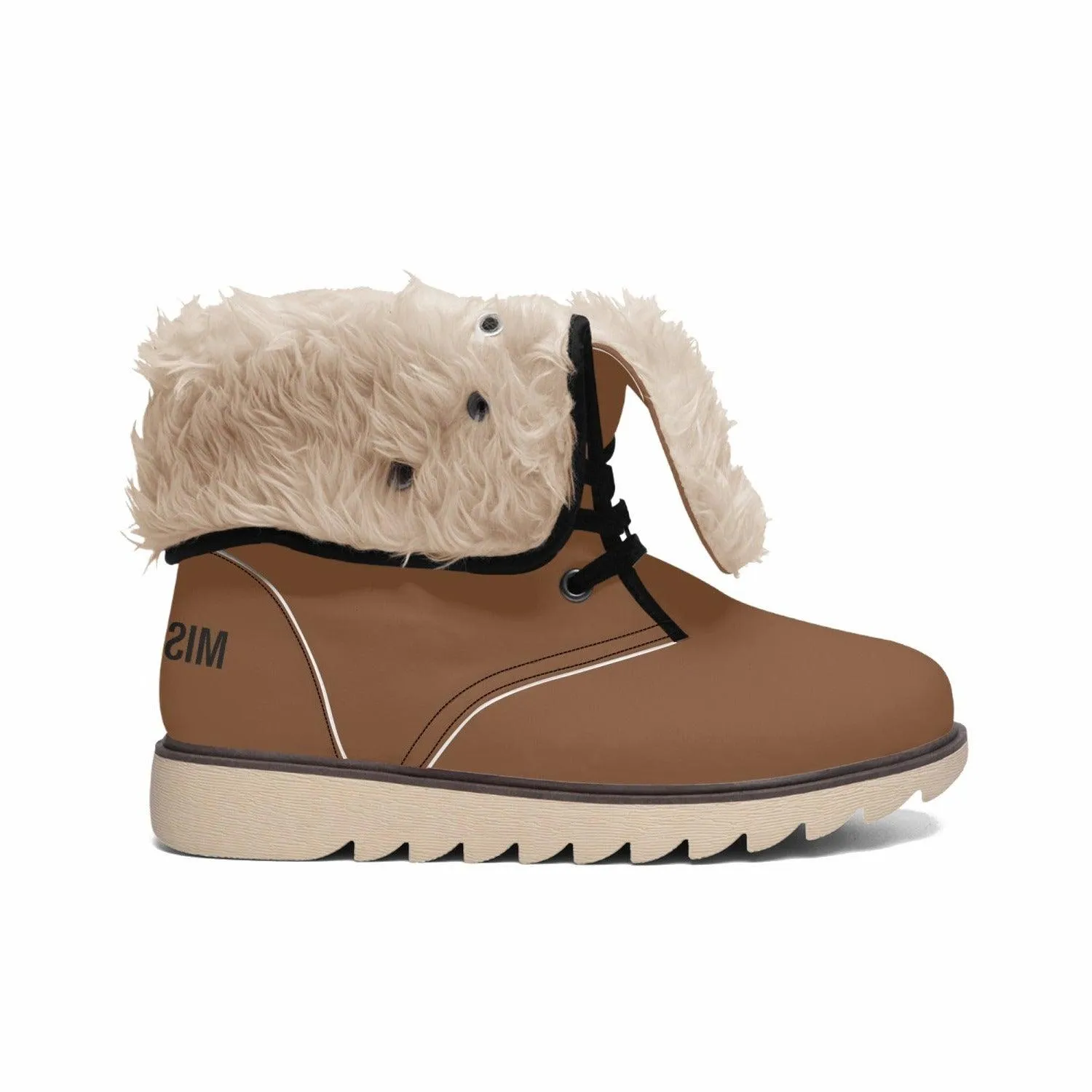 MISHA Cotton-pad Fur Lining Boots - Brown