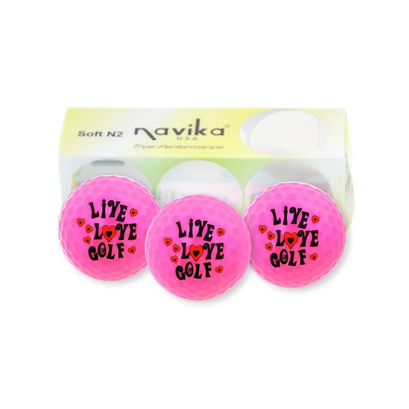 Navika Golf Balls - Live, Love, Golf (3pk)