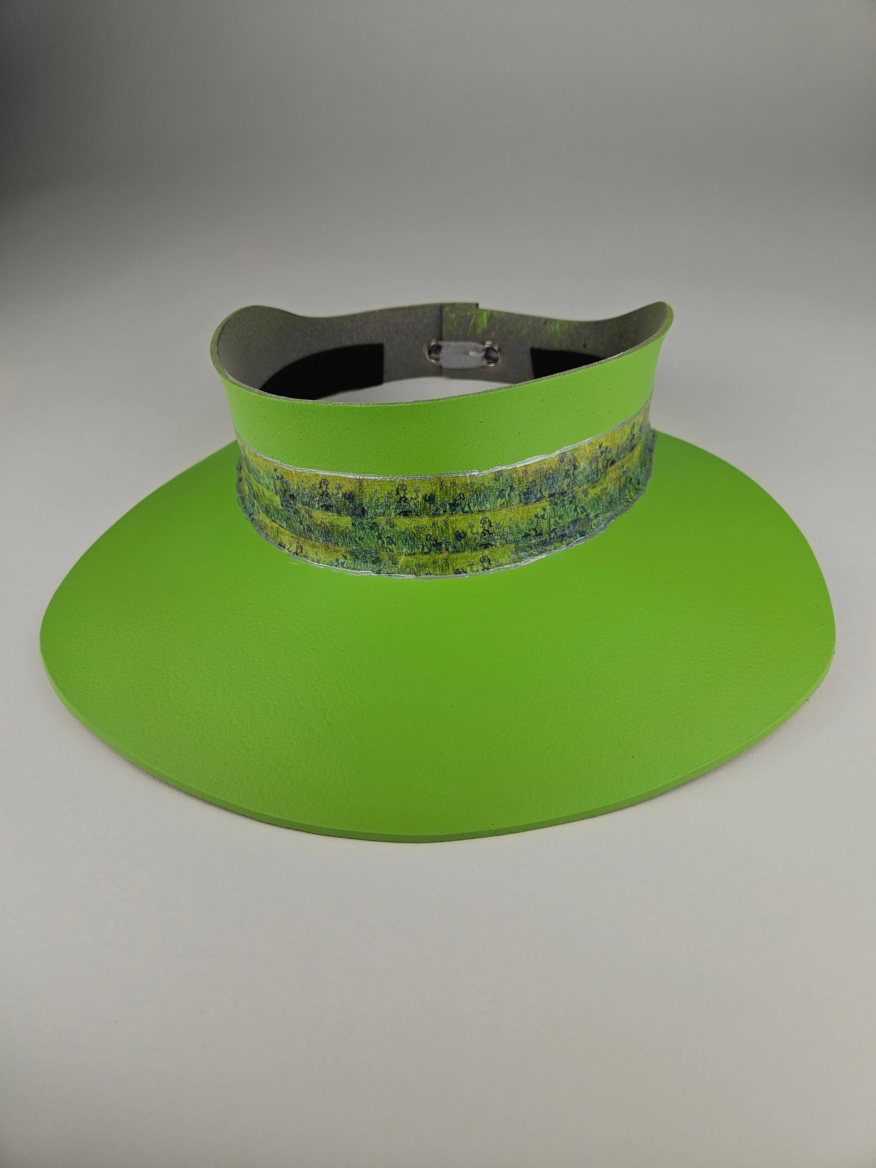 Neon Green "LadyEVA" Visor Hat with Botanical Band