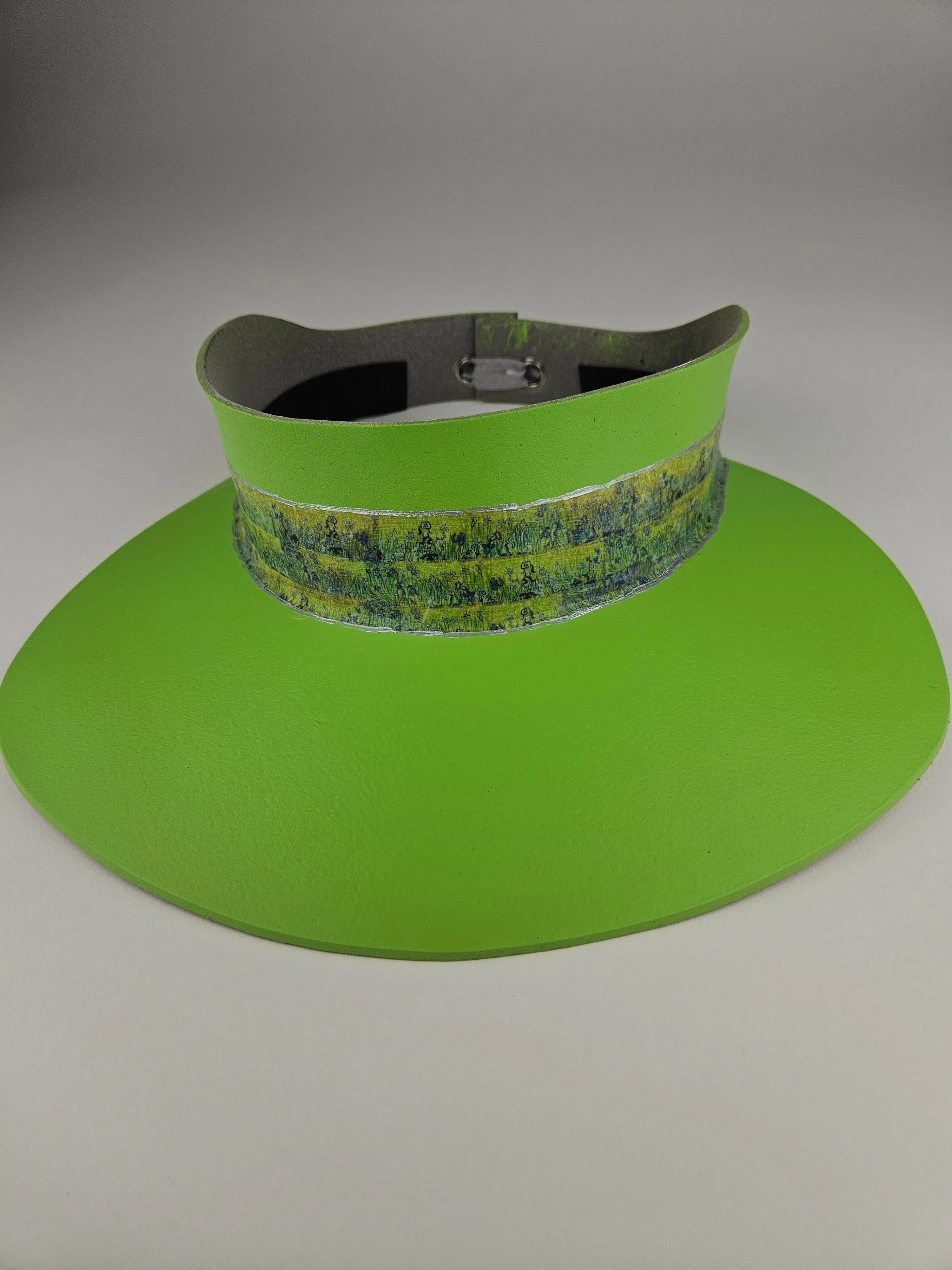 Neon Green "LadyEVA" Visor Hat with Botanical Band