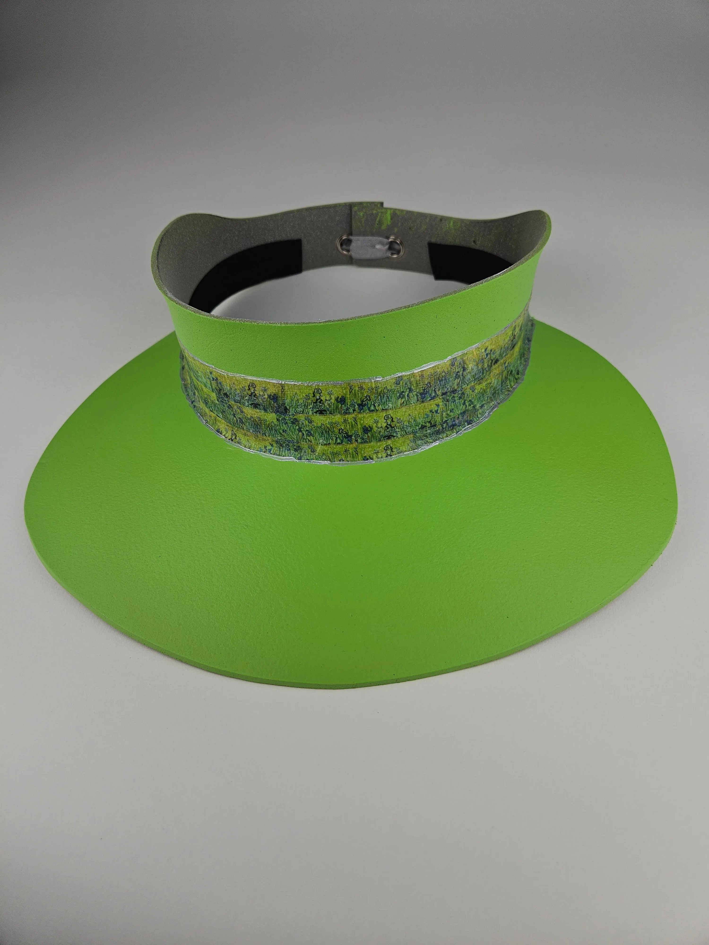 Neon Green "LadyEVA" Visor Hat with Botanical Band