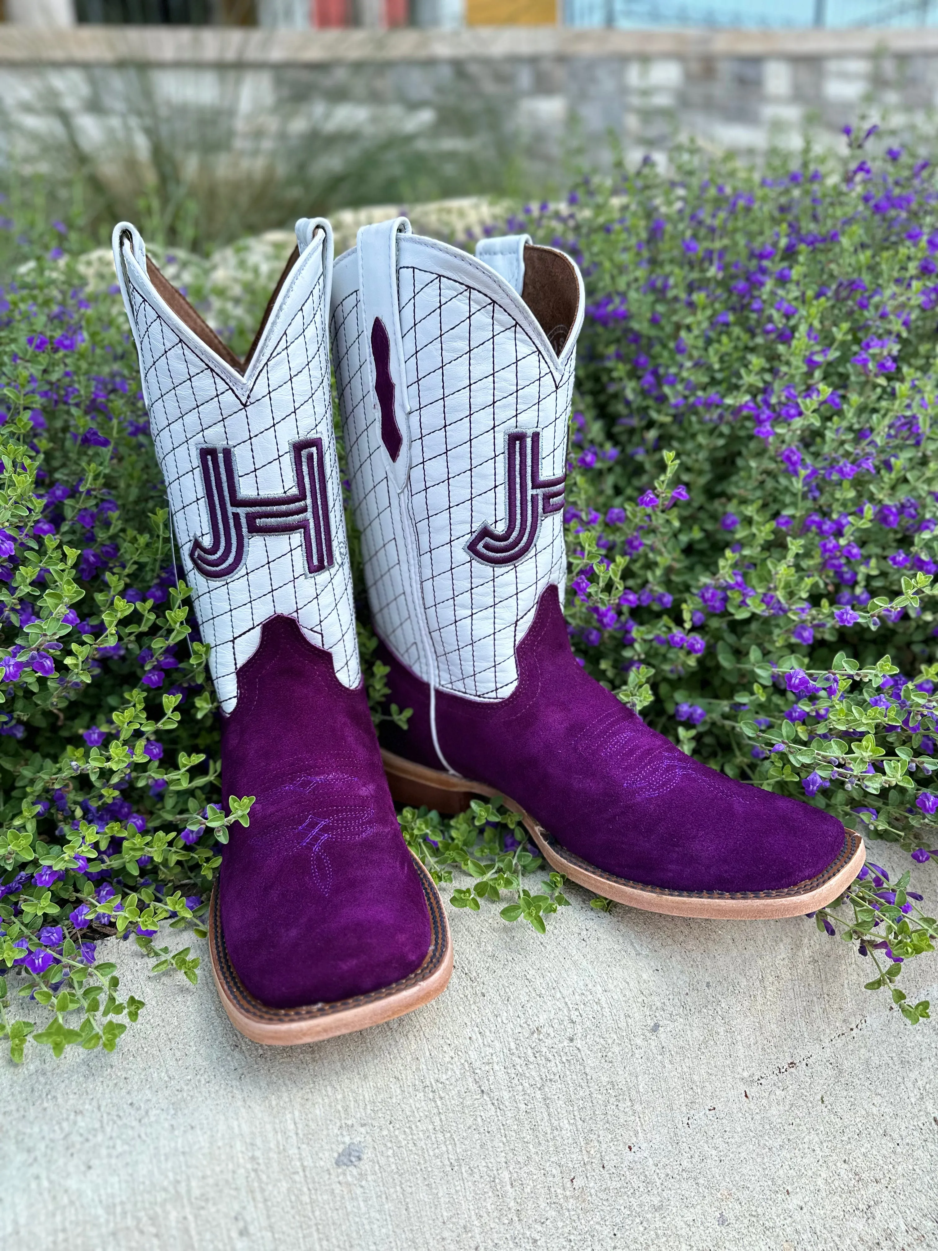 New 2023 Mens JH "Purple Roughouts"  Square Toe Boots