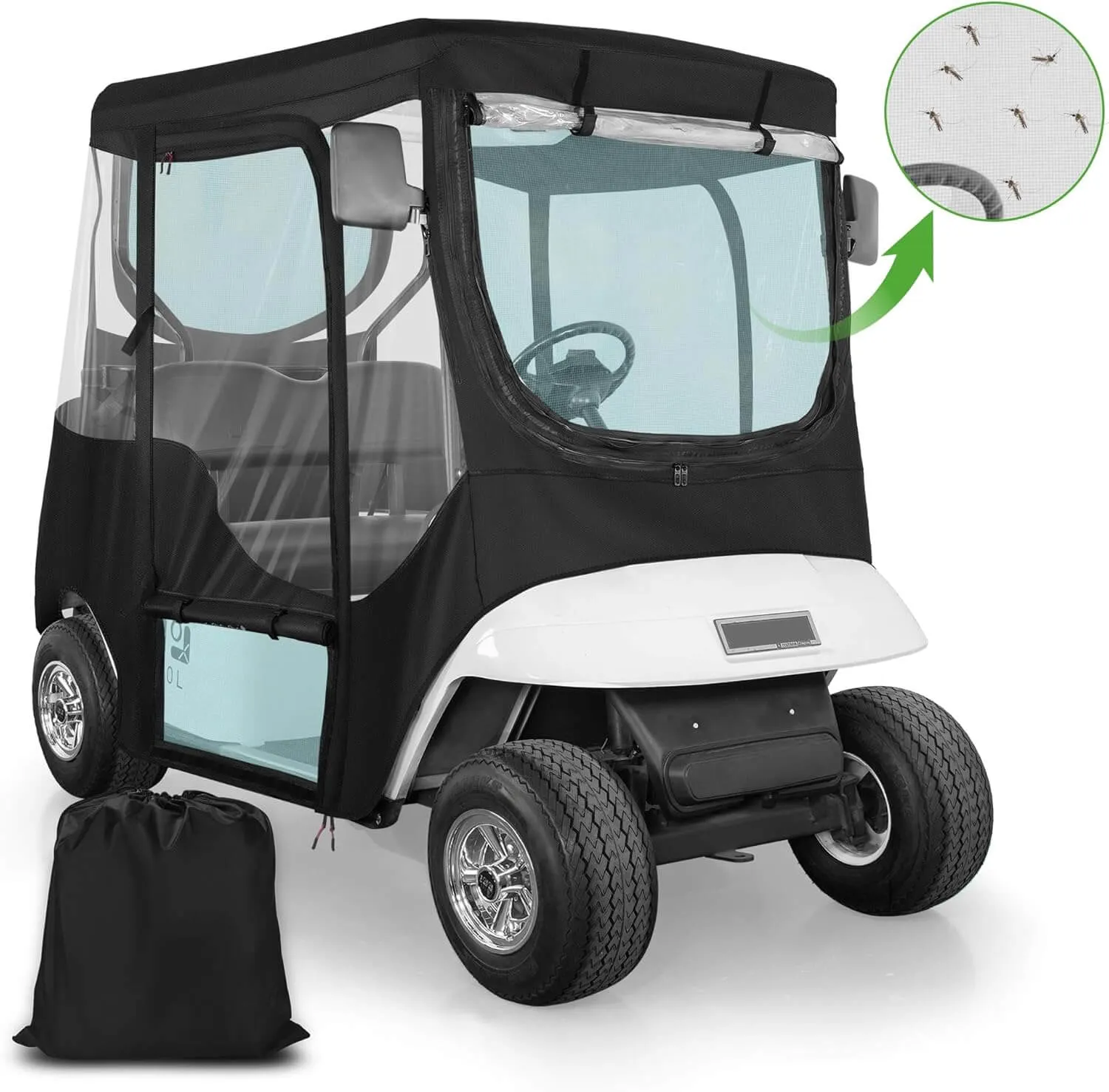 New Upgrade Golf Cart Enclosure with Mosquito Cover for EZGO TXT Club Car Precedent- 10L0L