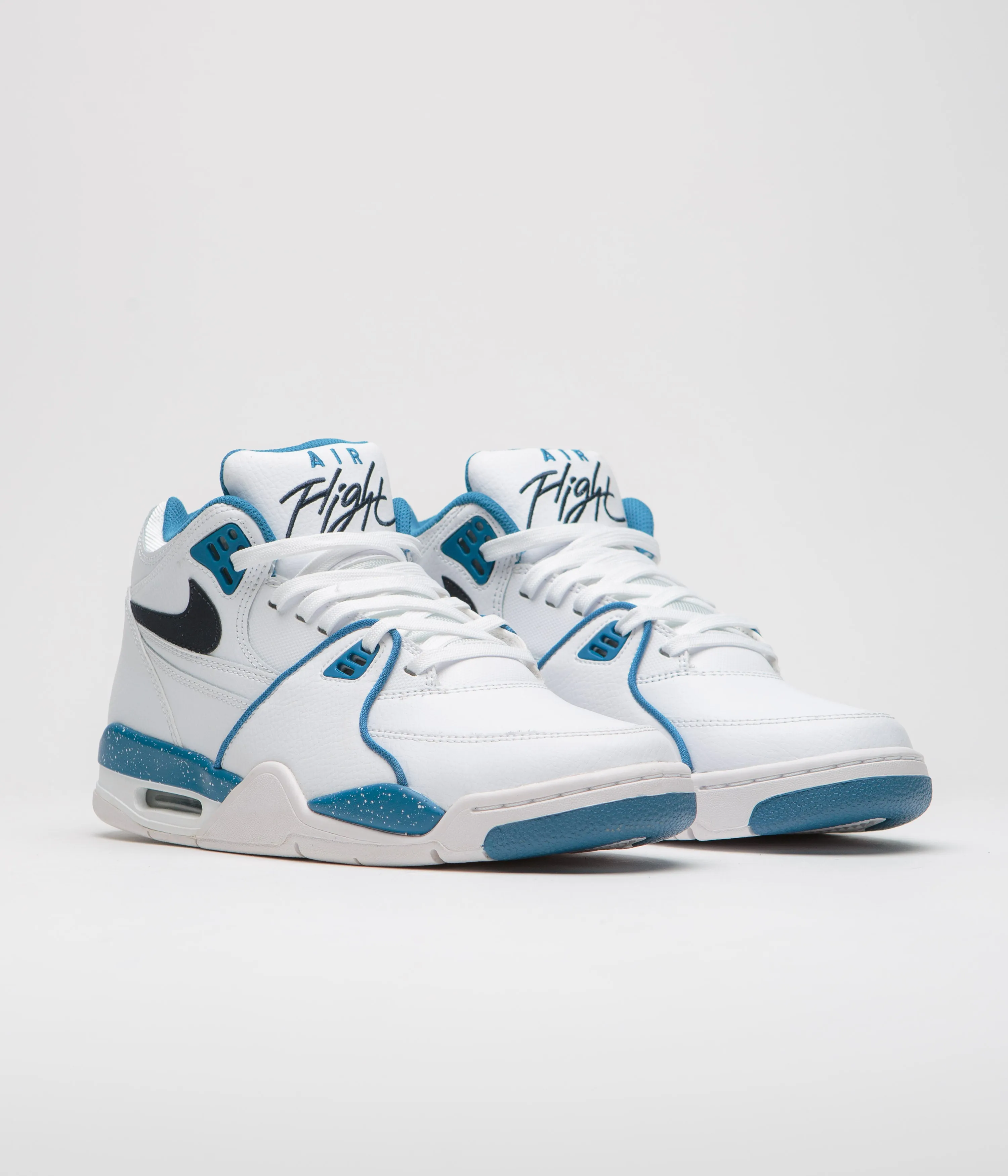 Nike Air Flight 89 Shoes - White / Dark Obsidian - Brigade Blue