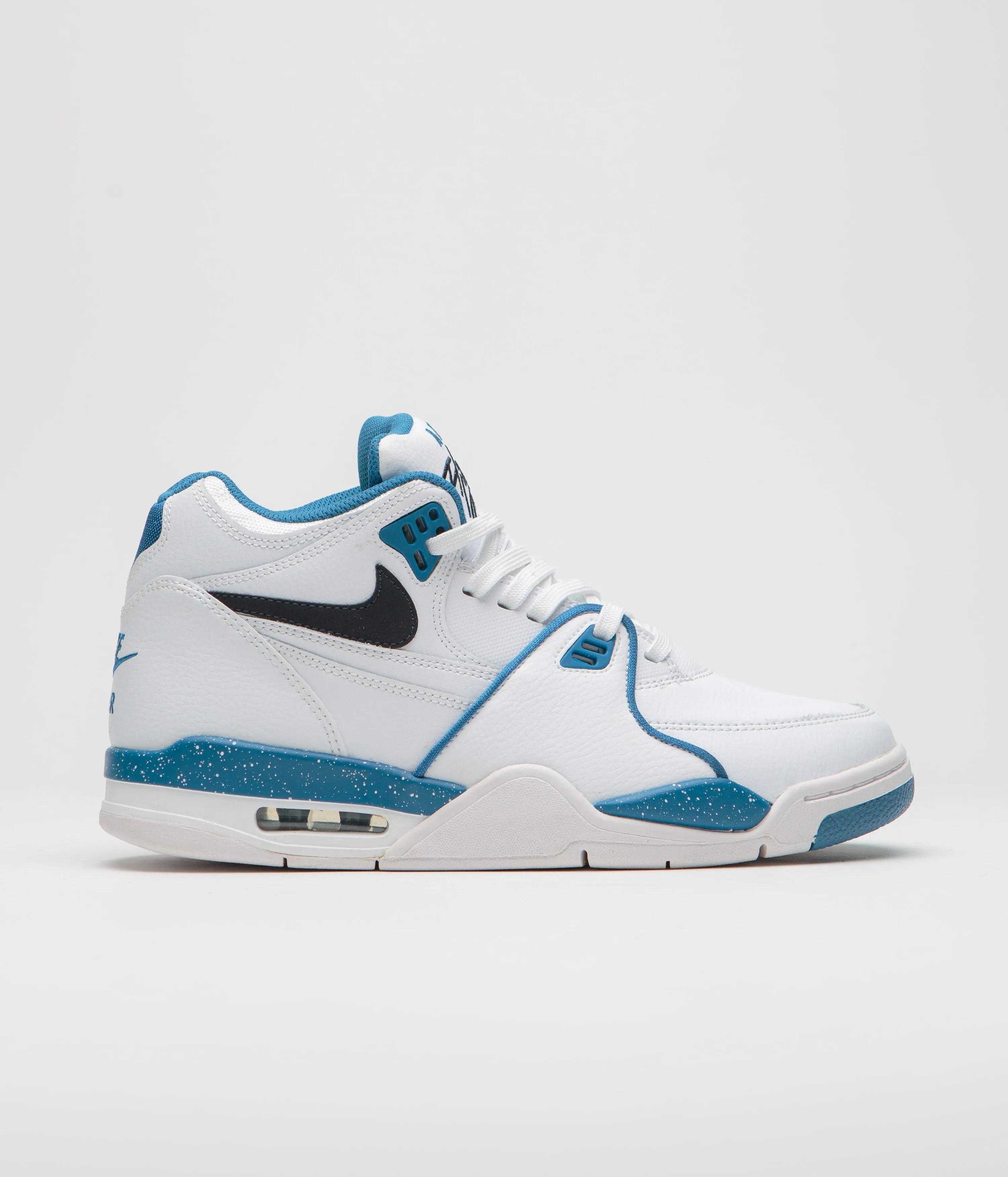 Nike Air Flight 89 Shoes - White / Dark Obsidian - Brigade Blue