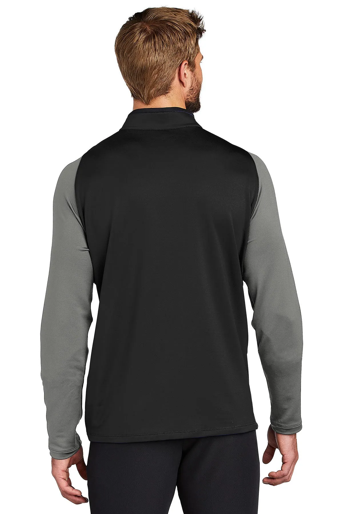 Nike Dri-FIT Stretch Custom Quarter Zip Cover-Ups, Black/ Dark Grey/ Gym Red