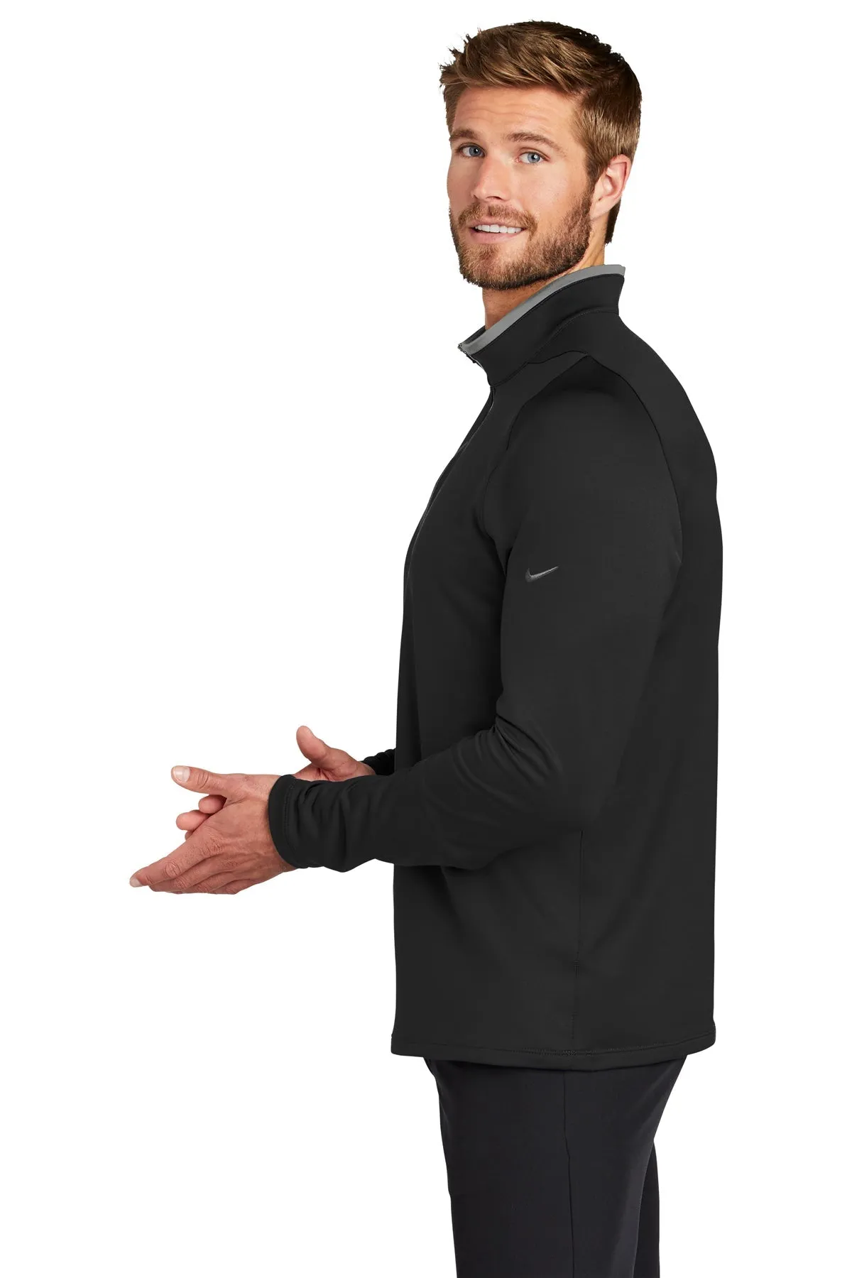 Nike Dri-FIT Stretch Custom Quarter Zip Cover-Ups, Black/ Dark Grey