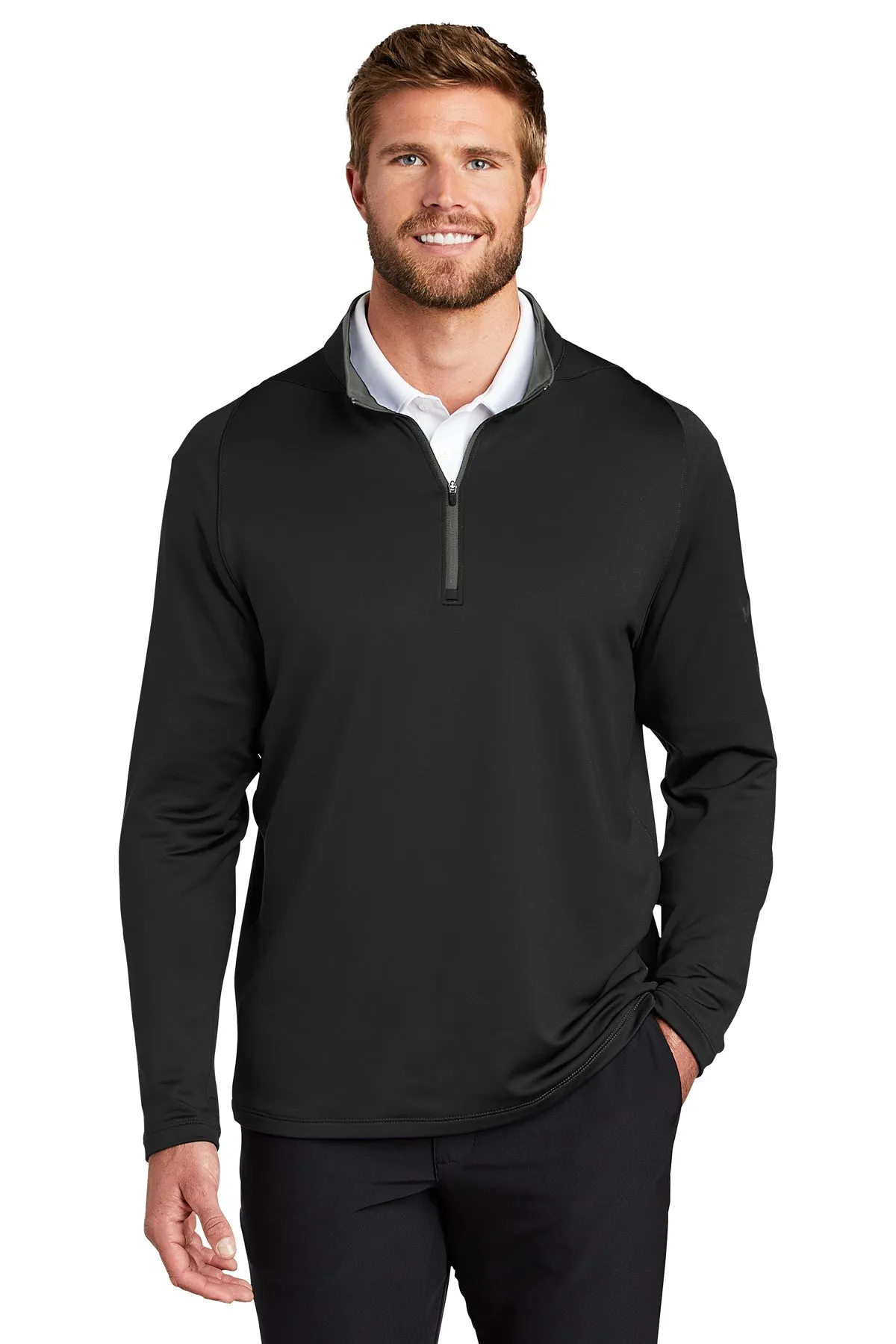 Nike Dri-FIT Stretch Custom Quarter Zip Cover-Ups, Black/ Dark Grey