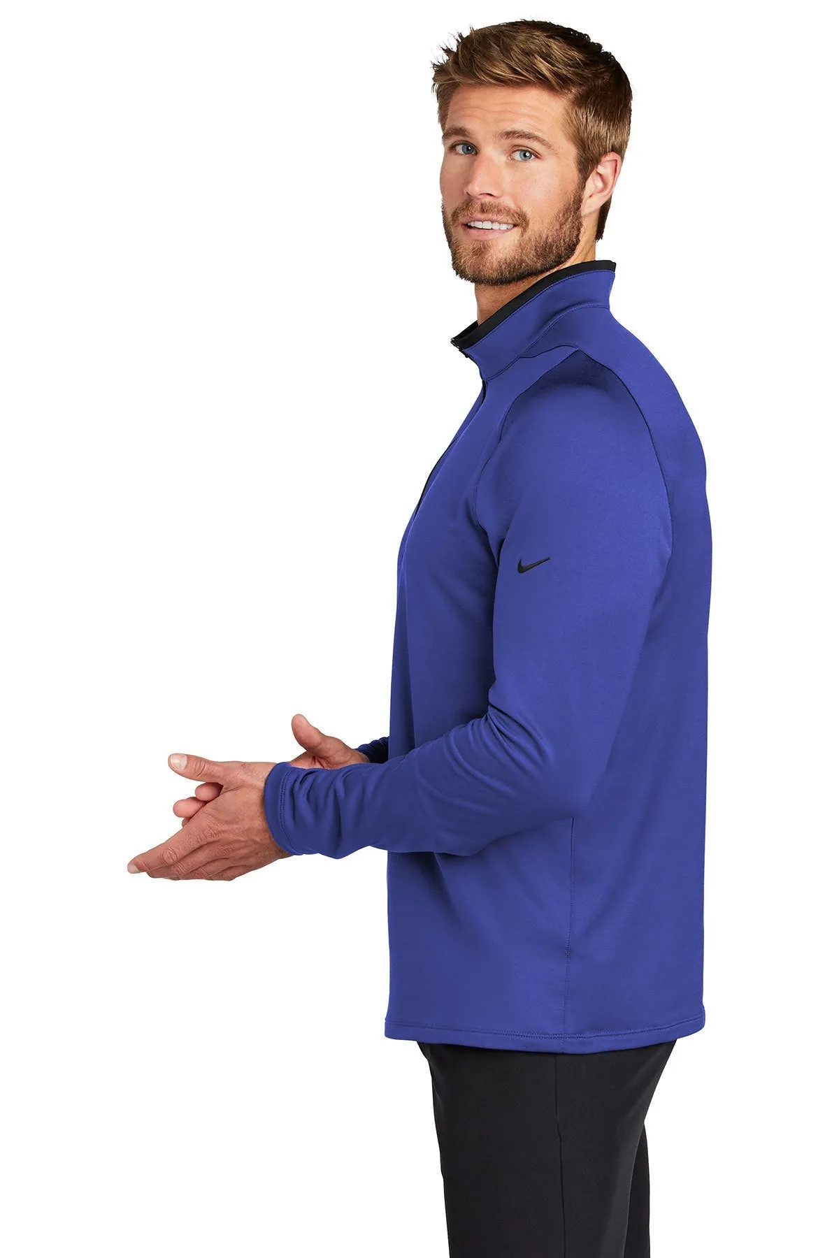 Nike Dri-FIT Stretch Custom Quarter Zip Cover-Ups, Deep Royal Blue/ Black