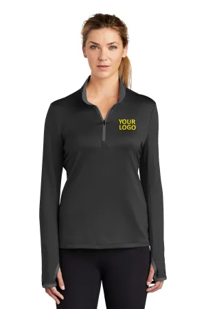 Nike Ladies Dri-FIT Stretch Custom Quarter Zip Cover-Ups, Black/ Dark Grey