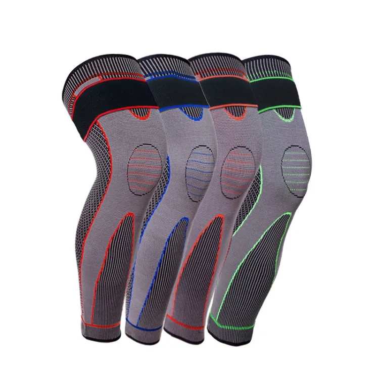 Nylon Knitted Riding Sports Extended Knee Pads, Size: S(Orange Pressurized)