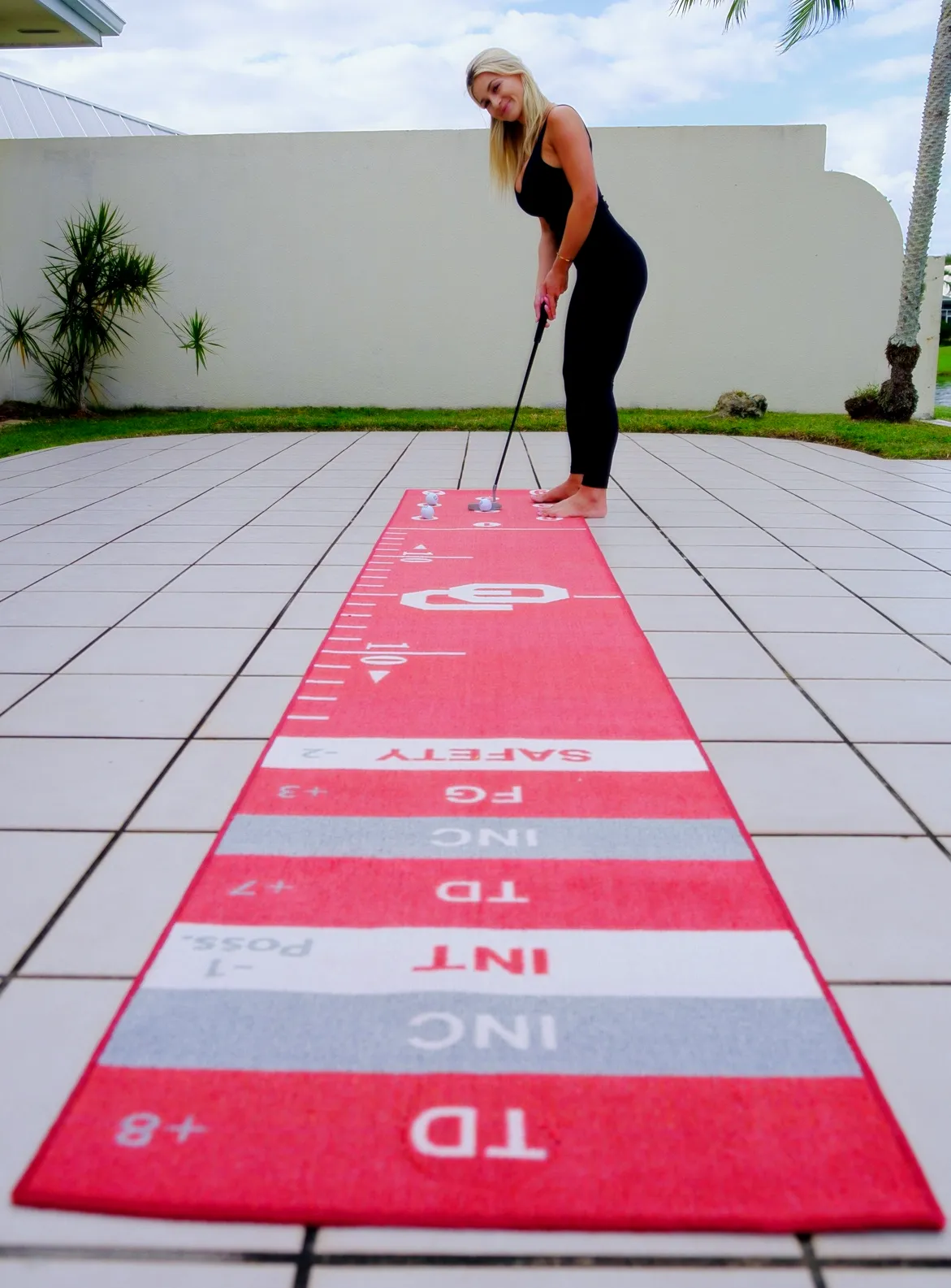 Oklahoma Putt Ball - Putting Mat Game - Make Practicing your Putts Entertaining While Representing Your Favorite University - Mat is 12 feet by 2 feet