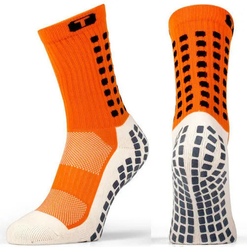 ORANGE TRUSOX 3.0 MID-CALF CUSHION CREW GRIP SOCKS