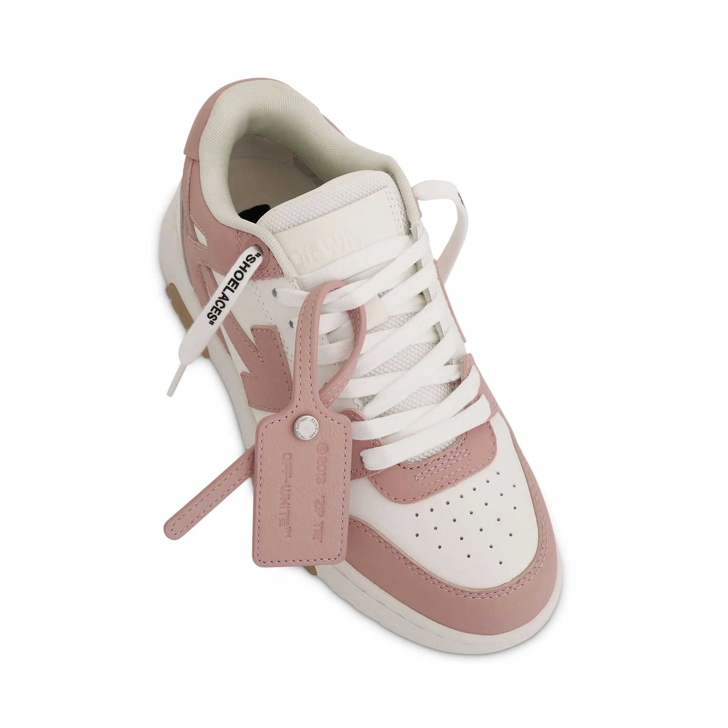 Out Of Office Calf Leather Sneaker in Pink/White