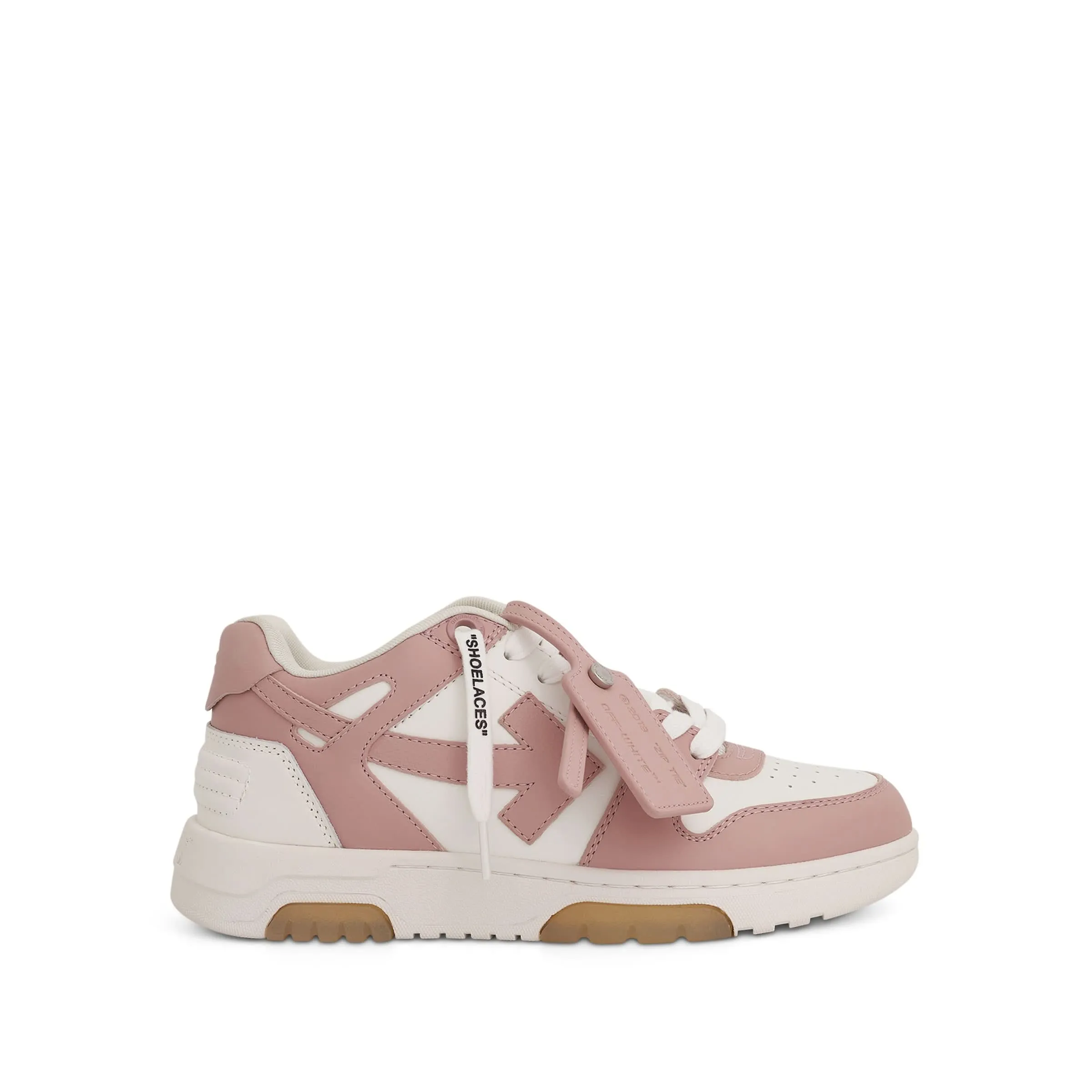 Out Of Office Calf Leather Sneaker in Pink/White