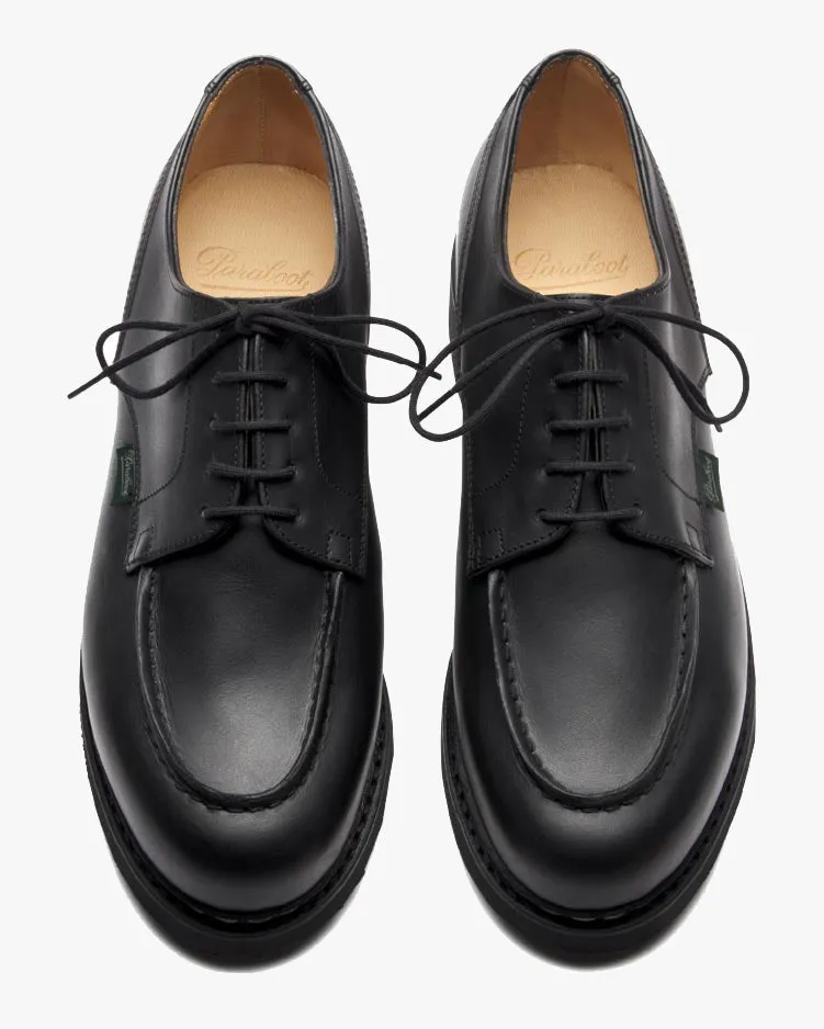 Paraboot Chambord 5-Eye Derby Shoe - Lisse Noir / Tex Noire