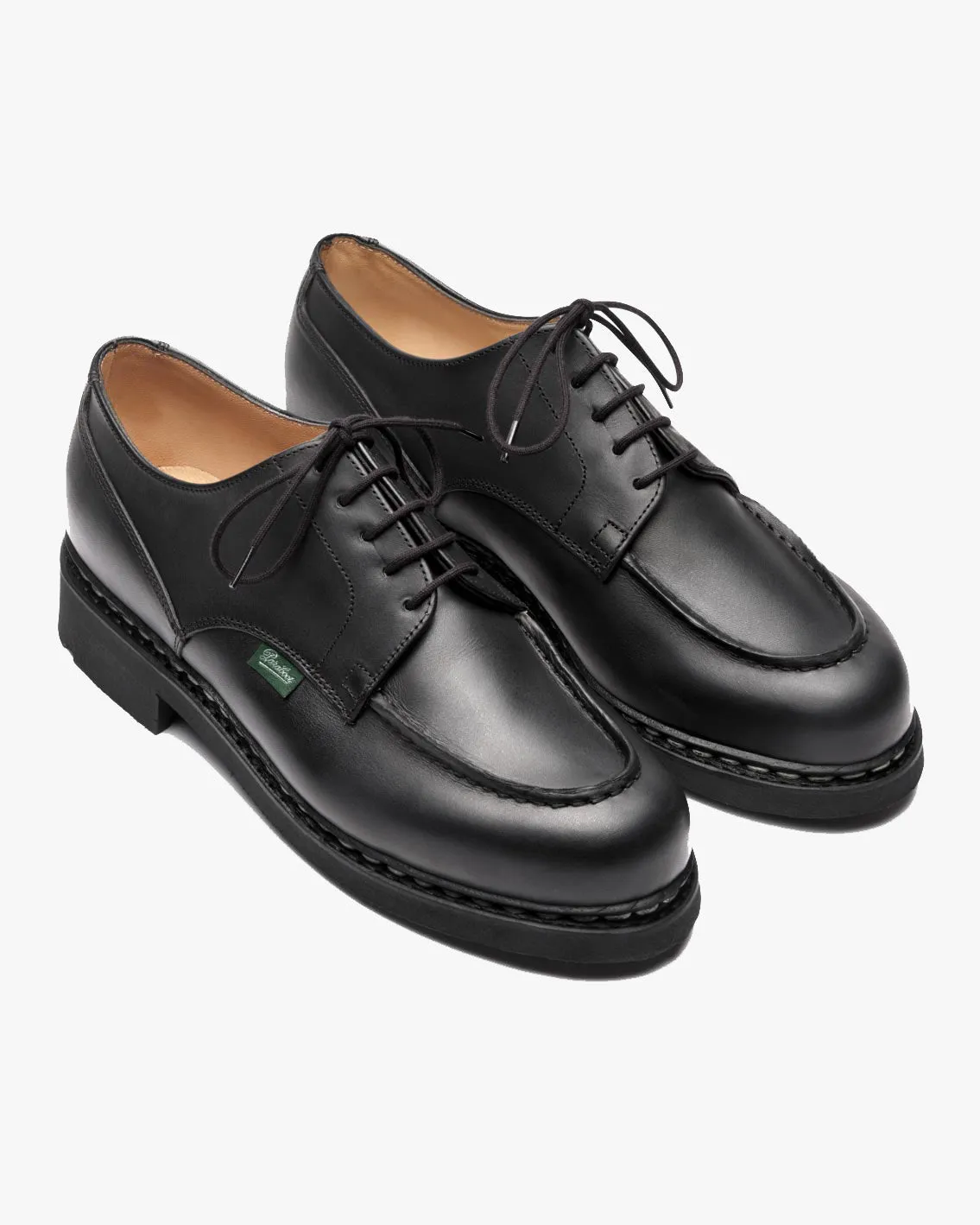 Paraboot Chambord 5-Eye Derby Shoe - Lisse Noir / Tex Noire