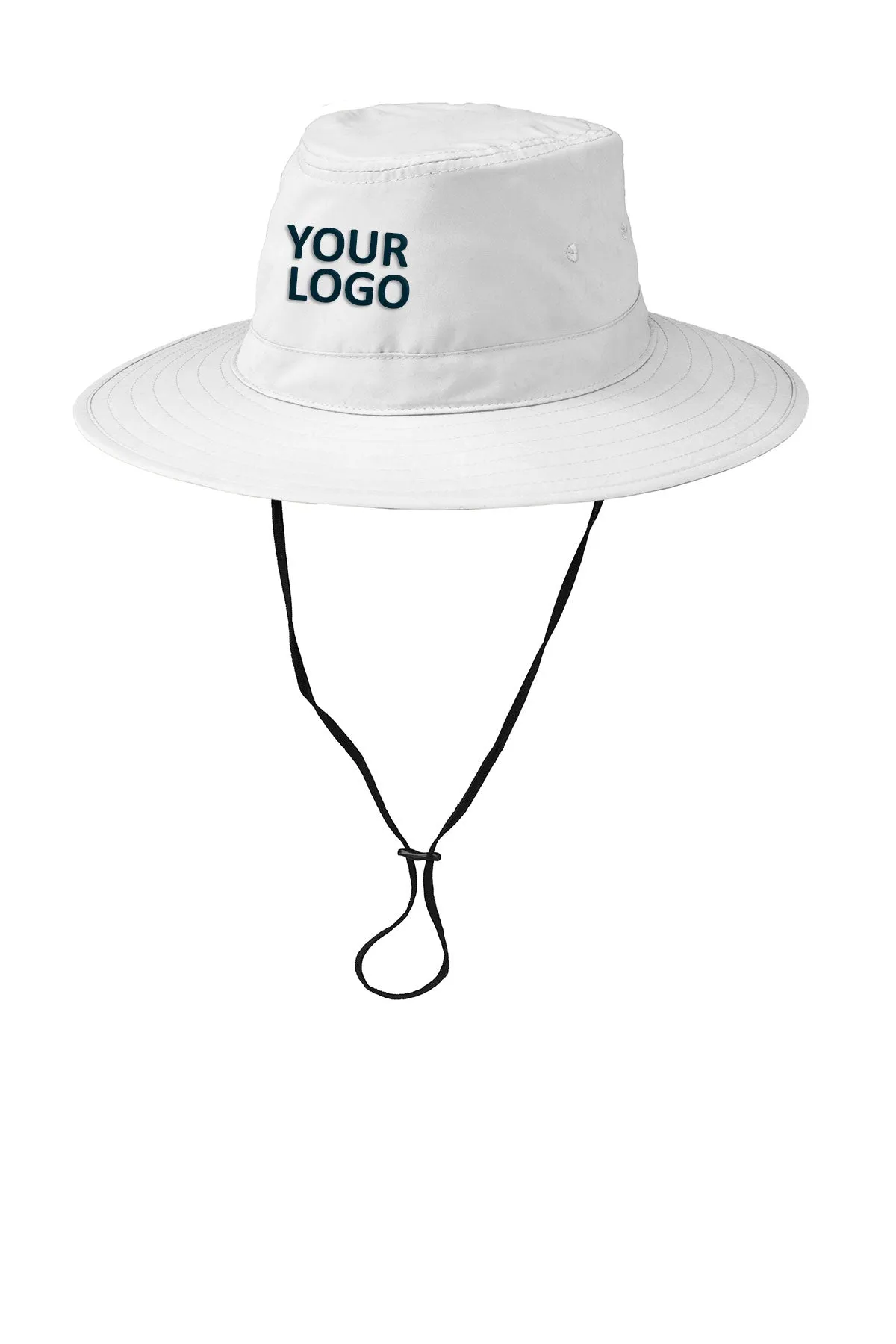 Port Authority Lifestyle Brim Customized Hats, White