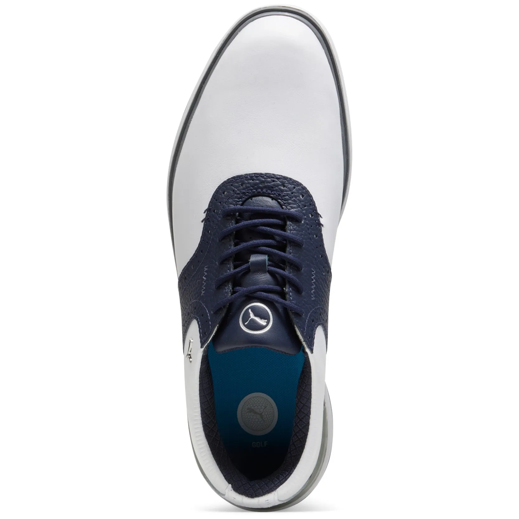 Puma Avant Spikeless Waterproof Shoes - White/Deep Navy/Speed Blue