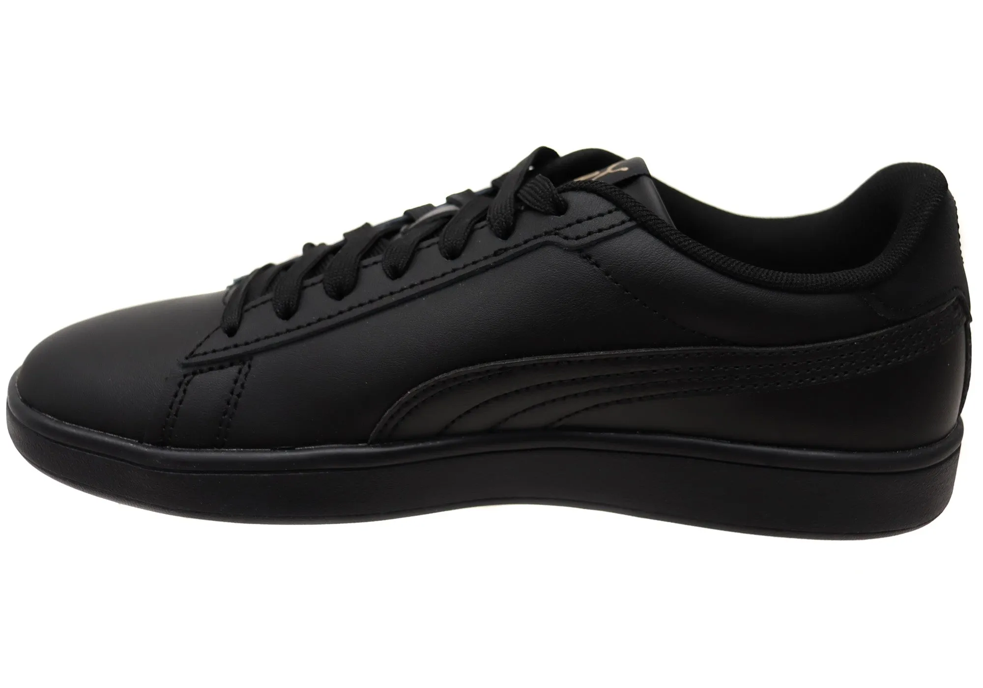 Puma Mens Smash 3.0 L Comfortable Black Lace Up Sneakers